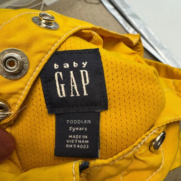 VTG GAP Y2K Jacket Boys Toddler 2 2T Yellow Navy Colorblock Lightweight Rain - Picture 5 of 6